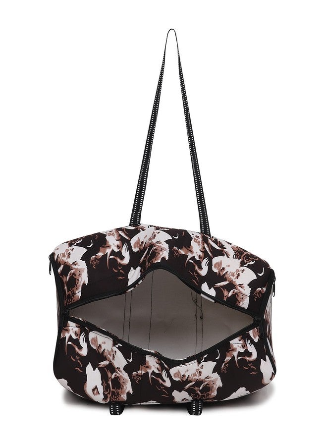 Turtuls Group حقيبة سفر نسائية من مجموعة تورتولز، لون بني، مزينة بنقشة زهور - Image 5